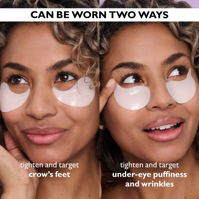 Instant Collagen Infusion Tightening Eye Patches (8 Pairs), Color Changing Collagen Mask, Hydrating Gel Patches with Niacinamide & Hyaluronic Acid, Brightening, Serum