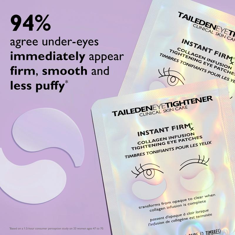 Instant Collagen Infusion Tightening Eye Patches (8 Pairs), Color Changing Collagen Mask, Hydrating Gel Patches with Niacinamide & Hyaluronic Acid, Brightening, Serum