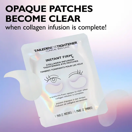 Instant Collagen Infusion Tightening Eye Patches (8 Pairs), Color Changing Collagen Mask, Hydrating Gel Patches with Niacinamide & Hyaluronic Acid, Brightening, Serum