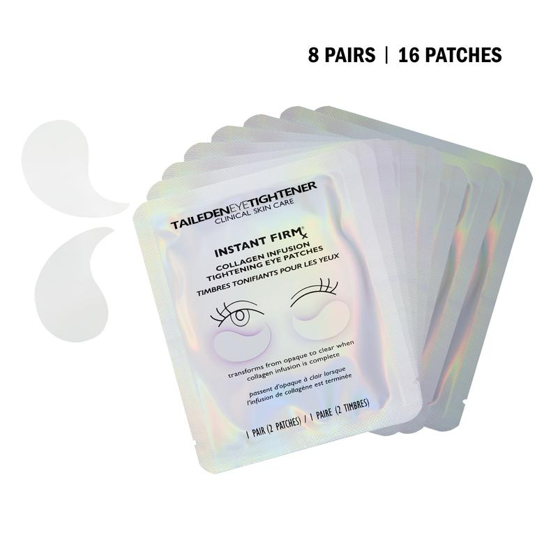 Instant Collagen Infusion Tightening Eye Patches (8 Pairs), Color Changing Collagen Mask, Hydrating Gel Patches with Niacinamide & Hyaluronic Acid, Brightening, Serum