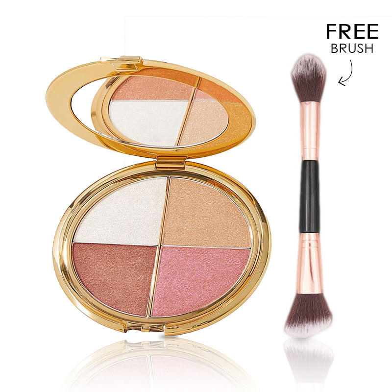 💝🔥Final 3 hours 60% off⏰eye & cheek palette - eyeshadow and highlighter makeup (with Detachable Brush)